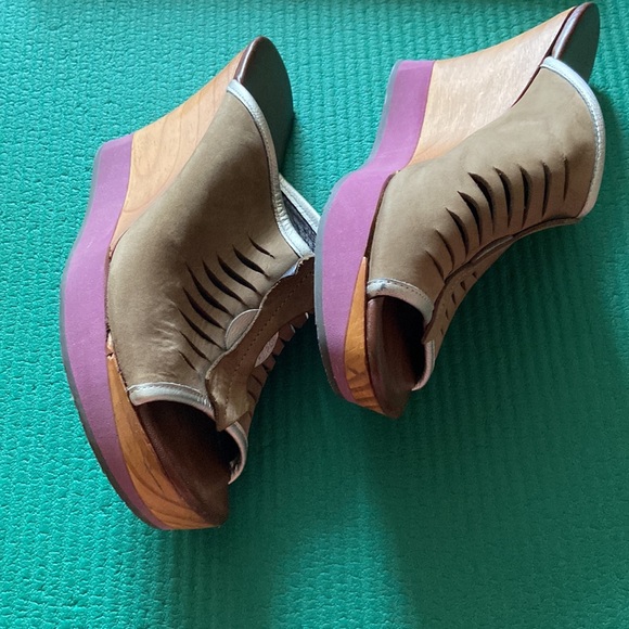 Audley London Tan/Purple/Silver Wicked Gorgeous & Unique Wedges - Eu 37.5 - Picture 4 of 8